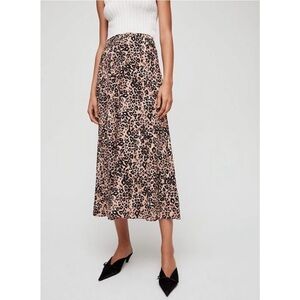 Wilfred Leopard Midi Skirt Size 00 Aritzia Animal Print